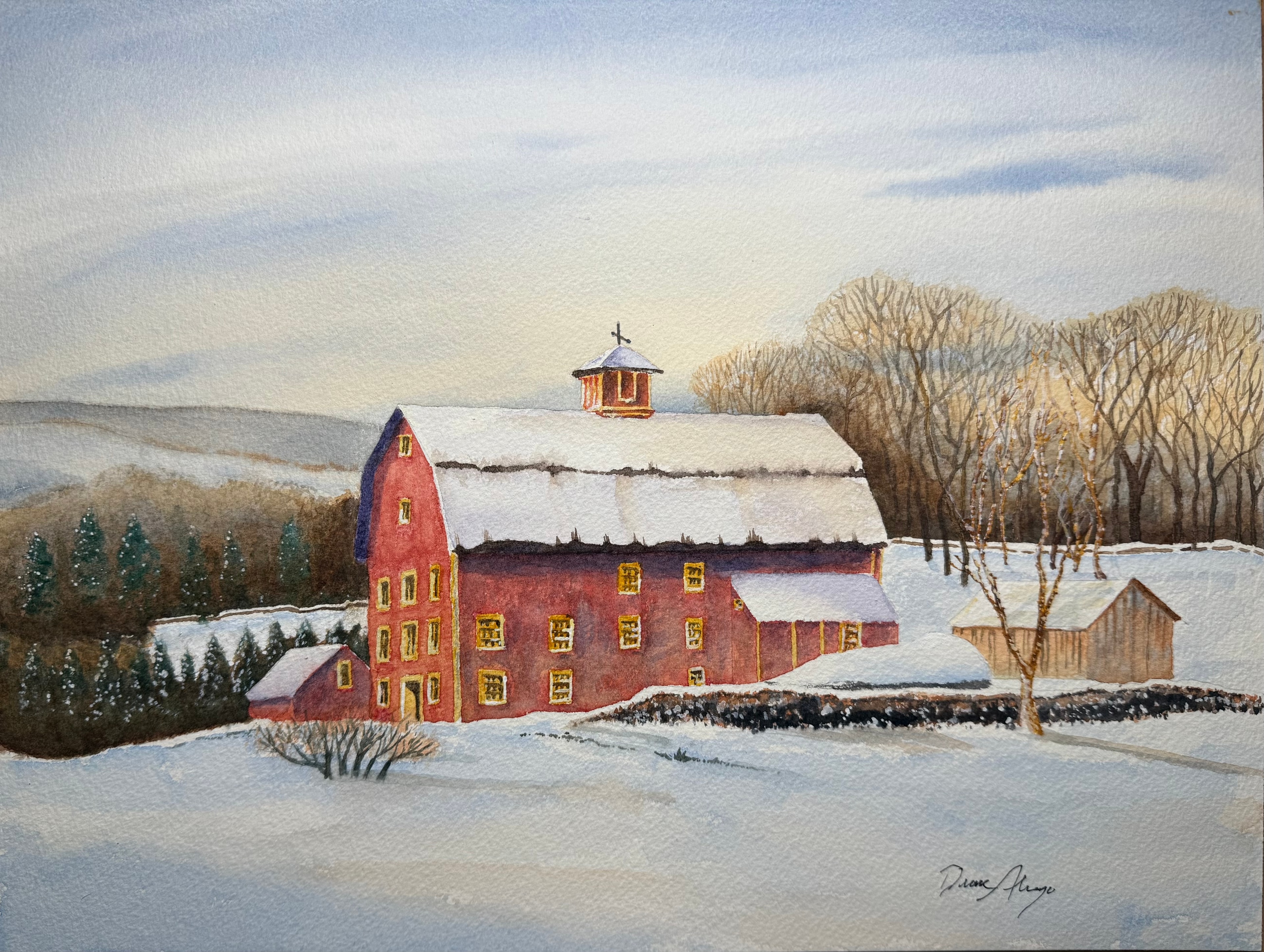 Red Barn in Winter